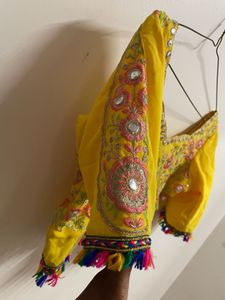 Vibrant Yellow Embroidered Lehenga Skirt and blous
