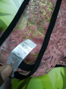 [803]Vintage Pink Lace Garter Belt with Stockings