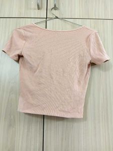 Cute Pink Tie-Front Top