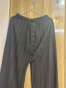 Pleated Black Wide Leg Pants