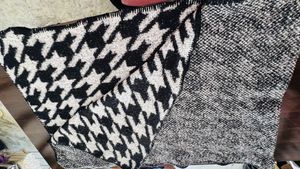 Black &amp; White Patterned Scarf