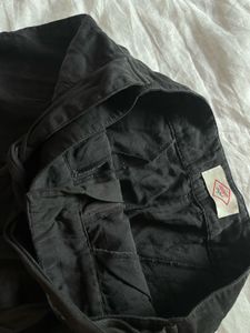 Black Tie-Waist Linen Shorts