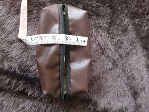 Brown Faux Leather Pouch