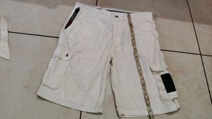 Men's White Cargo Shorts