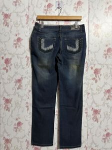 Embellished Dark Wash Denim Jeans