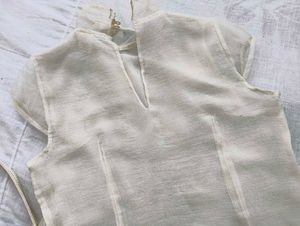 Sheer White Mock Neck Top