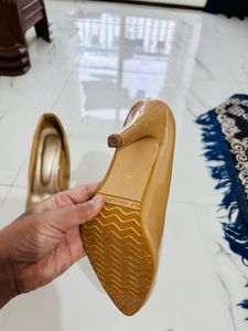Classic Beige Patent Pumps