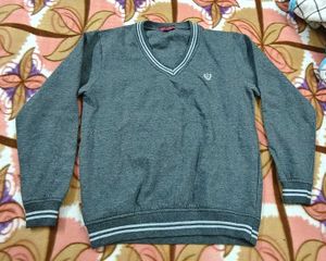 Gray V-Neck Sweater