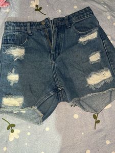 Distressed Denim Shorts