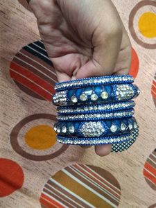Sparkling Blue Stone Bangles
