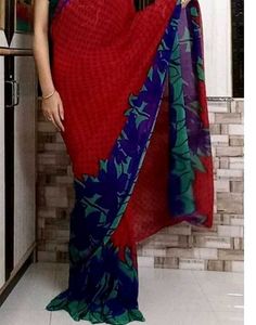 Vibrant Floral Print Saree