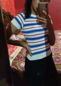 Striped Knit T-Shirt
