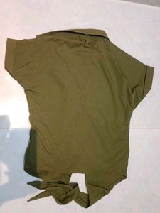 Olive Green Button-Up Shirt