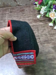 Unique Handcrafted Woolen Hat with Woven Band