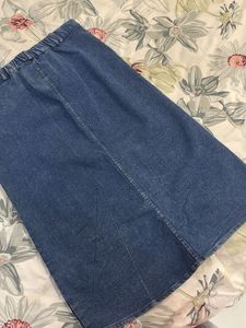 Classic Denim Midi Skirt