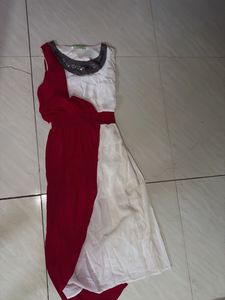 Red dress long elegant