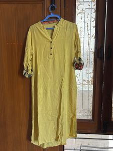Simple n elegant office wear Yellow Kurta