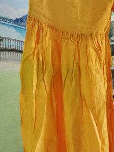 Bright Yellow Sharara Kurta with bottom for girls.