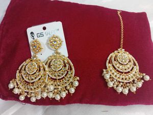 Earrings and Maang Tikka Set