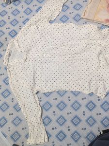 White Polka Dot Top