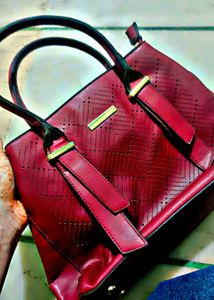 New Elegant Burgundy Handbag