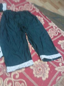 Stylish Black Kurta Set with White Embroidery