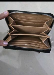 Mango Black Zip Around Wallet