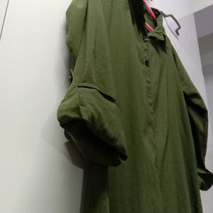 Olive Green Oversized Shirt