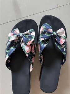 Floral Bow Flip Flops