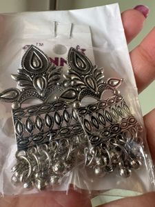 Silver Jhumka Earrings
