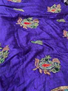 Vibrant Purple Embroidered Saree