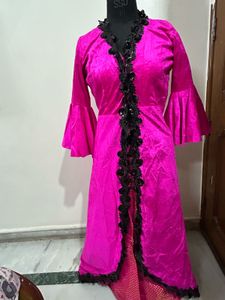 Vibrant Pink Embroidered Gown