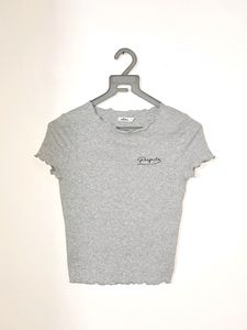 Grey Ribbed Top