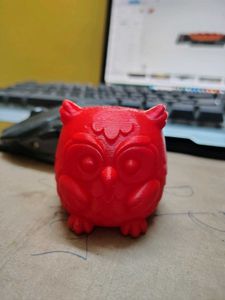 Cute Red Owl Figurine coin box