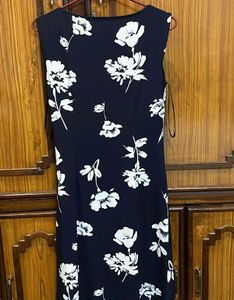 WARDROBE floral Print Navy Dress