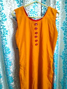 🫶Yellow Sleeveless Kurta🫶