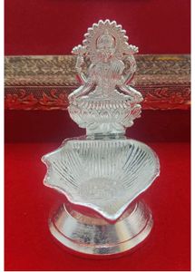 DIWALI GIFT Laxmi Mata With Diya In Silver Color