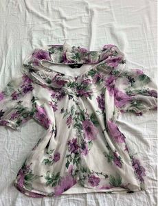Vintage Floral Ruffle Blouse top🎀🌸