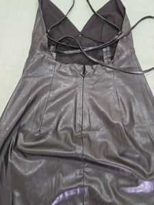 ZARA Faux Leather Midi Dress