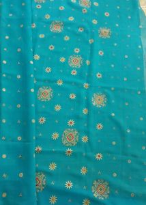 Beautiful Blue saree with Gold Print