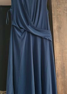 Elegant Blue Wrap Dress