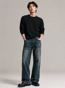 Signature Men's Blue Wash Loose Fit Jeans