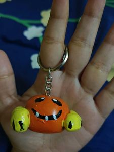 Three Handmade Painted hard clay Keychains