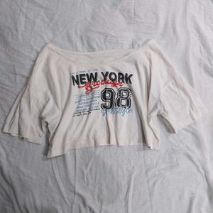 New York Brooklyn 98 Graphic Crop Top