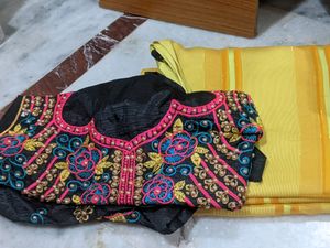 Georget Saree With Embroidery Blouse