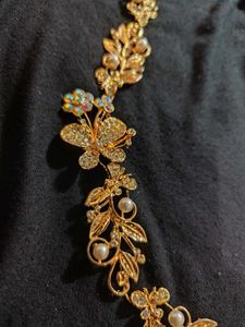 Exquisite Gold Pearl &amp; Crystal Hair Accessory