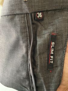 Brown Formal Pant With Small Checked Detailing