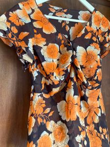 Vibrant Floral Print Sheer Top