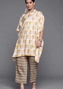 Boho Chic Printed Kaftan Kurta &amp; Palazzo Set