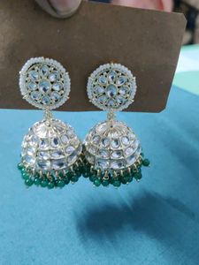 Elegant Green Jhumka Earrings